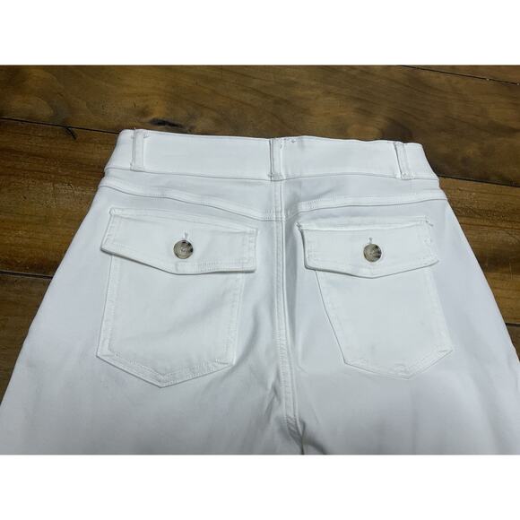 SPANX Stretch Twill Cropped Wide Leg Pant White Medium - Picture 7 of 10
